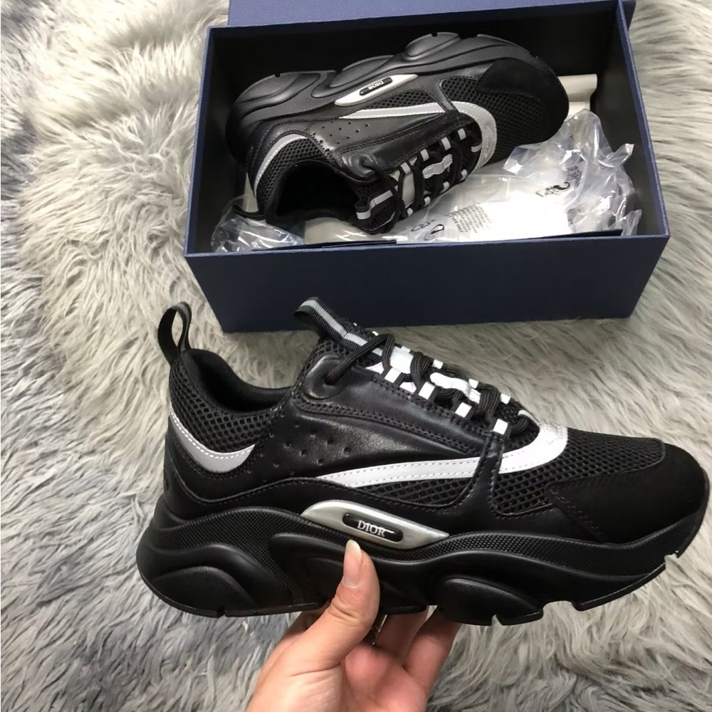 Dior Black and Silver Men's Shoes